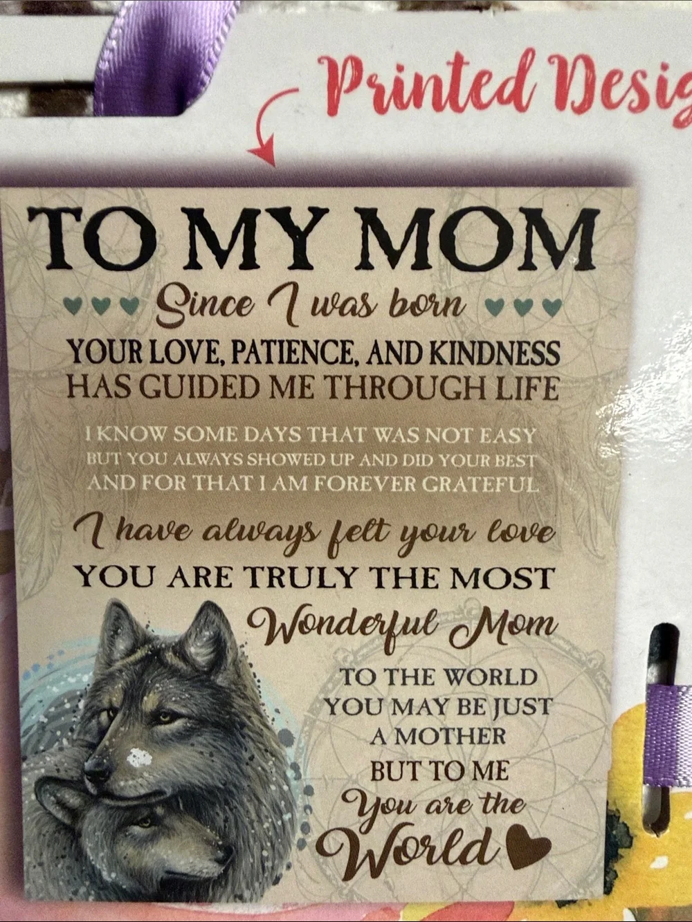 50x60 Celebrate MOM Floral Fleece Blanket with Wolf Print